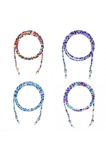 USTNIR 4 Pièces Chaînes de Lunettes cordon lunettes femme Élégant Retenue de Lunettes Perles Support de Sangle de Lunettes