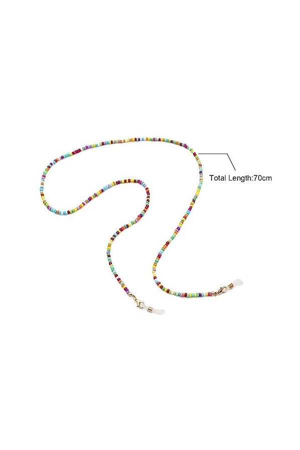 USTNIR 4 Pièces Chaînes de Lunettes cordon lunettes femme Élégant Retenue de Lunettes Perles Support de Sangle de Lunettes