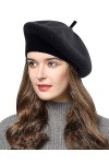 CheChury Femme Béret Chapeau dhiver Bonnet Béret Français Tricoté Chaud en Laine Casquettes Classique Automne Printemps Hive