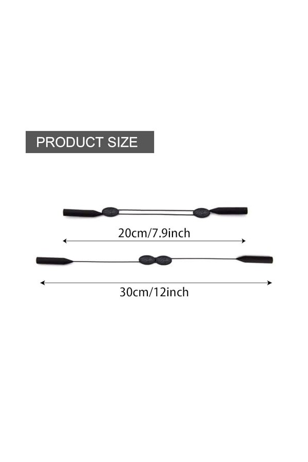 EUPSIIU 4 Pièces Corde à Lunettes Silicone Ajustable Cordons à Lunettes, 4 Pièces de Crochets doreilles Lunettes pour le Spo