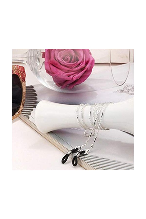 TseenYi Chaîne lunettes antidérapantes Bohème Perles de bambou