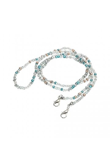 sourcing map Lunettes Chaîne, 30" Lunettes Soleil Perlées Sangle Support Autour Cou Lunettes Retenue Chaîne Chapeau Sangle Co