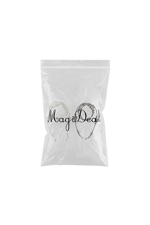 MagiDeal 2pcs Colliers de Lunettes en ABS Anti-dérapant Porte Support Chaîne de Lunettes de Lecture Cordon Cord Cordelette à 