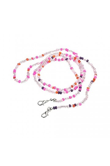 sourcing map Lunettes Chaîne, 30" Lunettes Soleil Perlées Sangle Support Autour Cou Lunettes Retenue Chaîne Chapeau Sangle Co