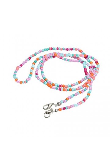 sourcing map Lunettes Chaîne, 29" Lunettes Soleil Perlées Sangle Support Autour Cou Lunettes Retenue Chaîne Chapeau Sangle Co