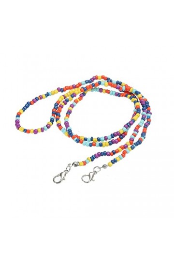 sourcing map Lunettes Chaîne, 30" Lunettes Soleil Perlées Sangle Support Autour Cou Lunettes Retenue Chaîne Chapeau Sangle Co