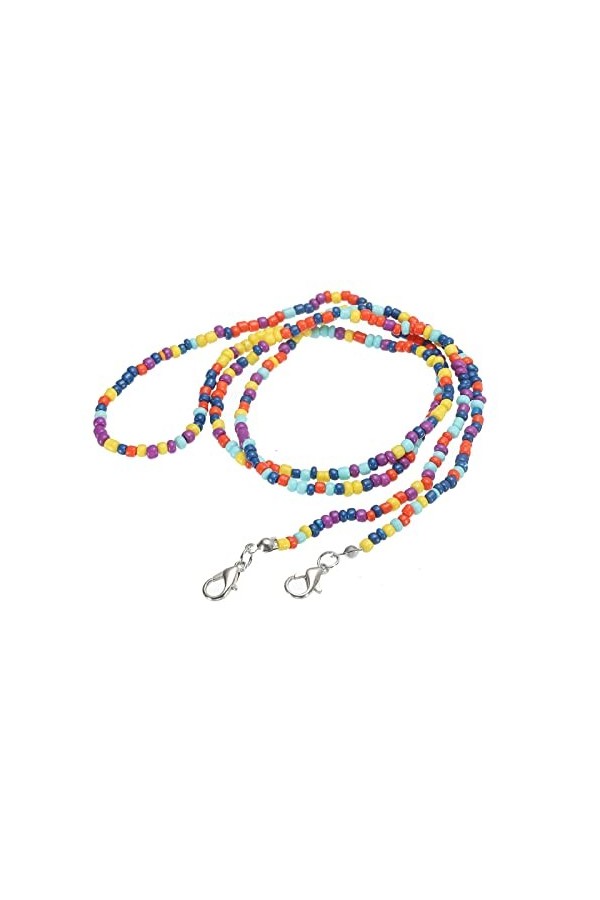 sourcing map Lunettes Chaîne, 30" Lunettes Soleil Perlées Sangle Support Autour Cou Lunettes Retenue Chaîne Chapeau Sangle Co