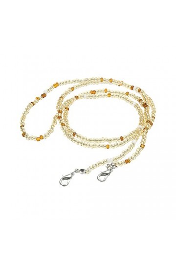 sourcing map Lunettes Chaîne, 30" Lunettes Soleil Perlées Sangle Support Autour Cou Lunettes Retenue Chaîne Chapeau Sangle Co