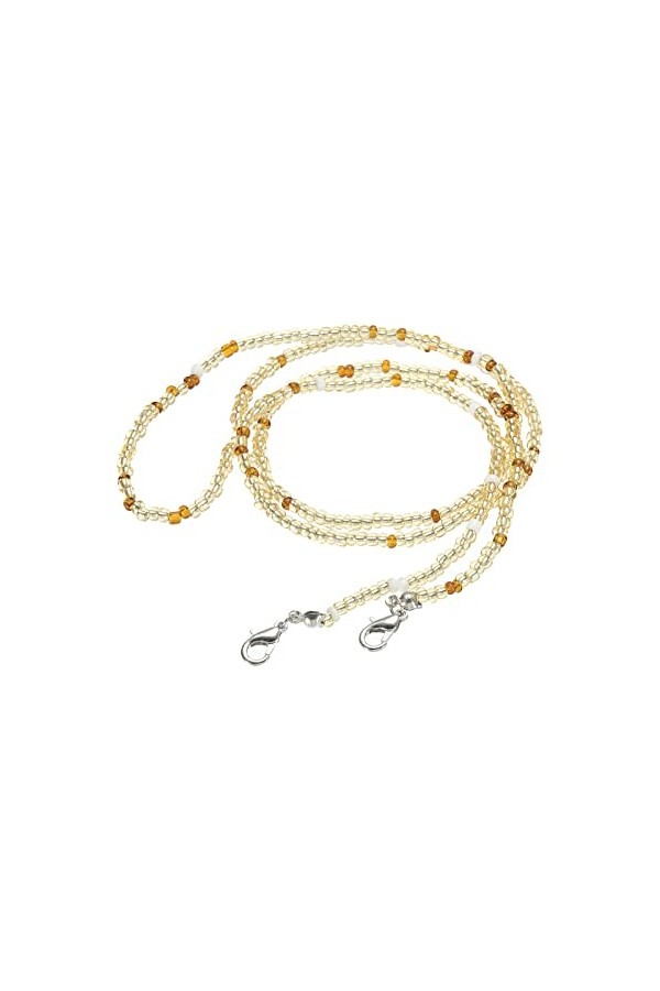 sourcing map Lunettes Chaîne, 30" Lunettes Soleil Perlées Sangle Support Autour Cou Lunettes Retenue Chaîne Chapeau Sangle Co