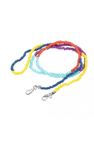 sourcing map Lunettes Chaîne, 30" Lunettes Soleil Perlées Sangle Support Autour Cou Lunettes Retenue Chaîne Chapeau Sangle Co