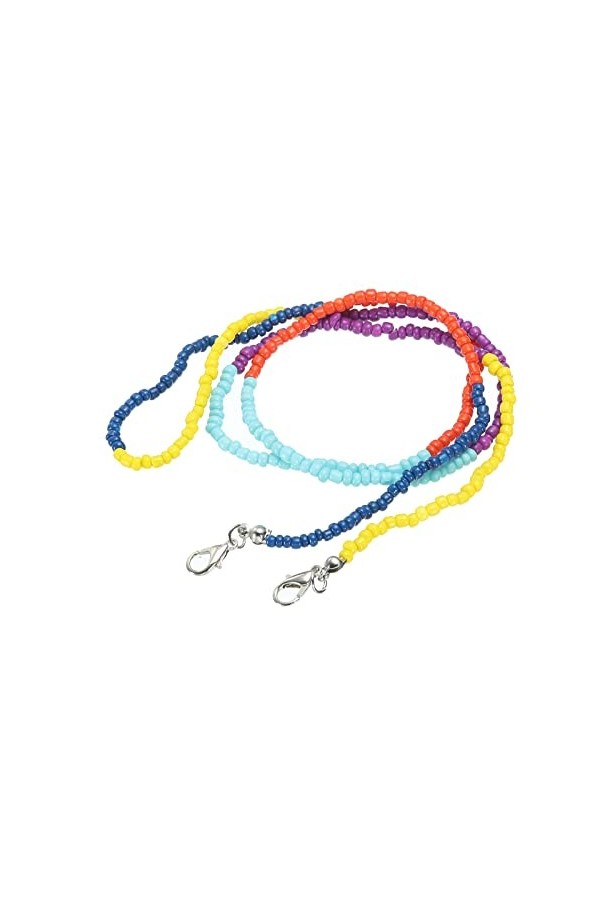 sourcing map Lunettes Chaîne, 30" Lunettes Soleil Perlées Sangle Support Autour Cou Lunettes Retenue Chaîne Chapeau Sangle Co