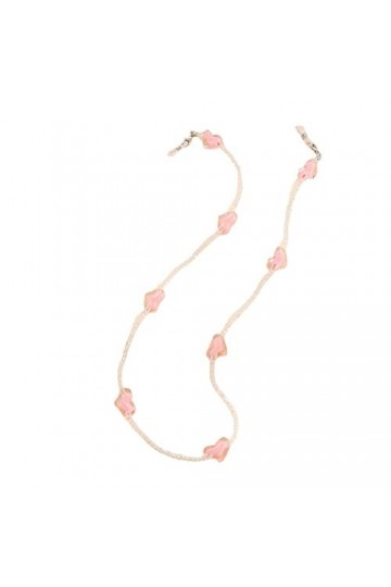 Chaîne à lunettes tendance avec perles pour lunettes de soleil et lunettes de lecture pour femme, rose, taille unique