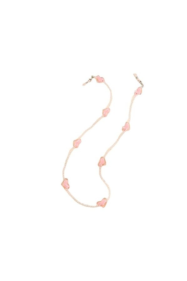 Chaîne à lunettes tendance avec perles pour lunettes de soleil et lunettes de lecture pour femme, rose, taille unique