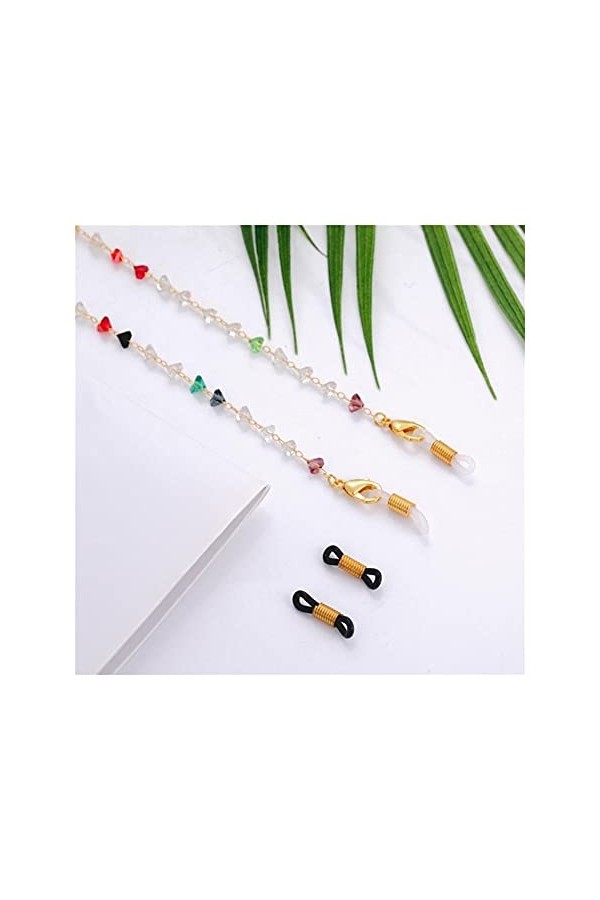 Chaîne de Lunettes Chaîne de Lunettes de Perles en Cristal pour Femmes pour Femmes Lanière de Mode Or Couleur en métal Sungla