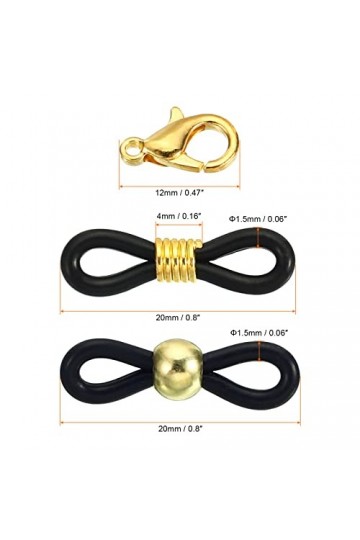 PATIKIL Lunettes Chaîne Connecteur Retenue, 100 Paquet Réglable Anti Glissante Silicone Caoutchouc Sangle Support Terminal Bo