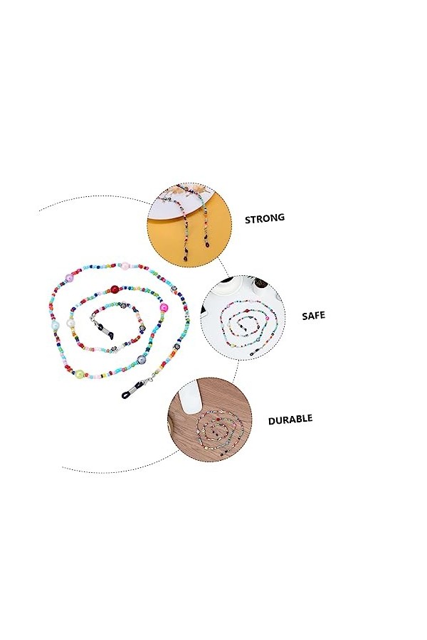 OSALADI Corde Anti-perte Lanière De Cordon De Verre Chaîne De Lunettes Réglable Cordon Porte-lunettes Cordon Ajustable Porte-