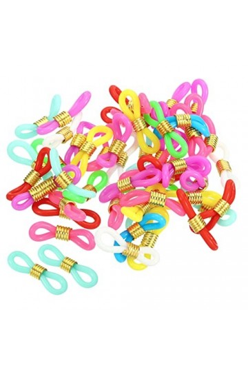 PATIKIL Lunettes Chaîne Connecteur, 50 Paquet Réglable Anti Glissante Silicone Caoutchouc Sangle Support Chaîne Terminal Bouc