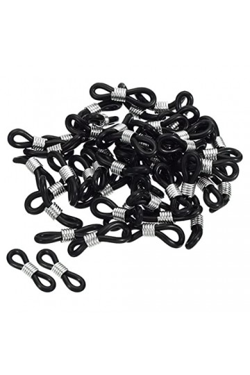 PATIKIL Lunettes Chaîne Connecteur, 50 Paquet Réglable Anti Glissante Silicone Caoutchouc Sangle Support Chaîne Terminal Bouc