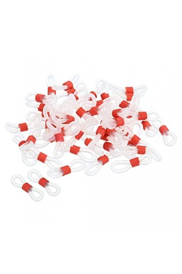 PATIKIL Lunettes Chaîne Connecteur, 50 Paquet Réglable Anti Glissante Silicone Caoutchouc Sangle Support Chaîne Terminal Bouc