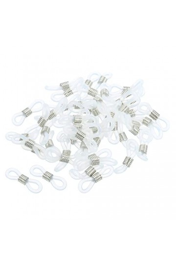 PATIKIL Lunettes Chaîne Connecteur, 50 Paquet Réglable Anti Glissante Silicone Caoutchouc Sangle Support Chaîne Terminal Bouc