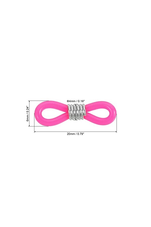 PATIKIL Lunettes Chaîne Connecteur, 50 Paquet Réglable Anti Glissante Silicone Sangle Support Chaîne Terminal Boucle pour Fem