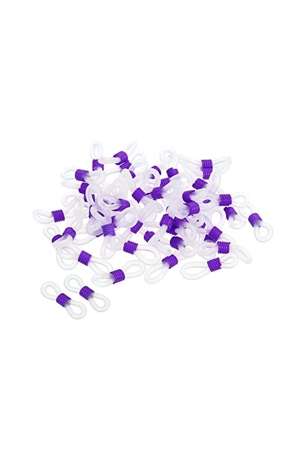 PATIKIL Lunettes Chaîne Connecteur, 50 Paquet Réglable Anti Glissante Silicone Caoutchouc Sangle Support Chaîne Terminal Bouc