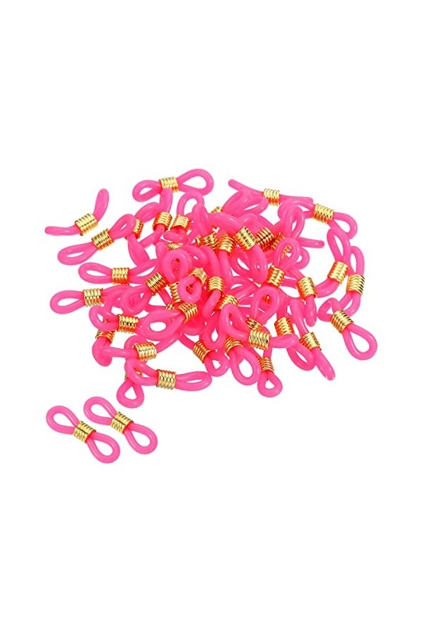 PATIKIL Lunettes Chaîne Connecteur, 50 Paquet Réglable Anti Glissante Silicone Sangle Support Chaîne Terminal Boucle pour Fem