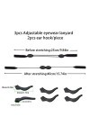 3 cordons de lunettes réglables de 25 cm, support universel pour lunettes de soleil de sport, 2 crochets doreille par sangle