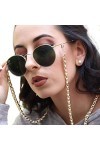 IYOU Chaîne de lunettes de soleil tendance en alliage et perles dorées pour lunettes de voyage, sport, accessoires de lunette