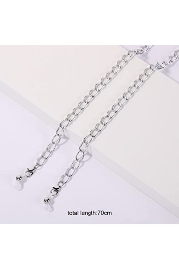 LEEQBCR 2 pièces de sangle de masque, chaîne de lunettes, cadre de chaîne de lunettes, chaîne, sangle de lunettes, 2 couleur