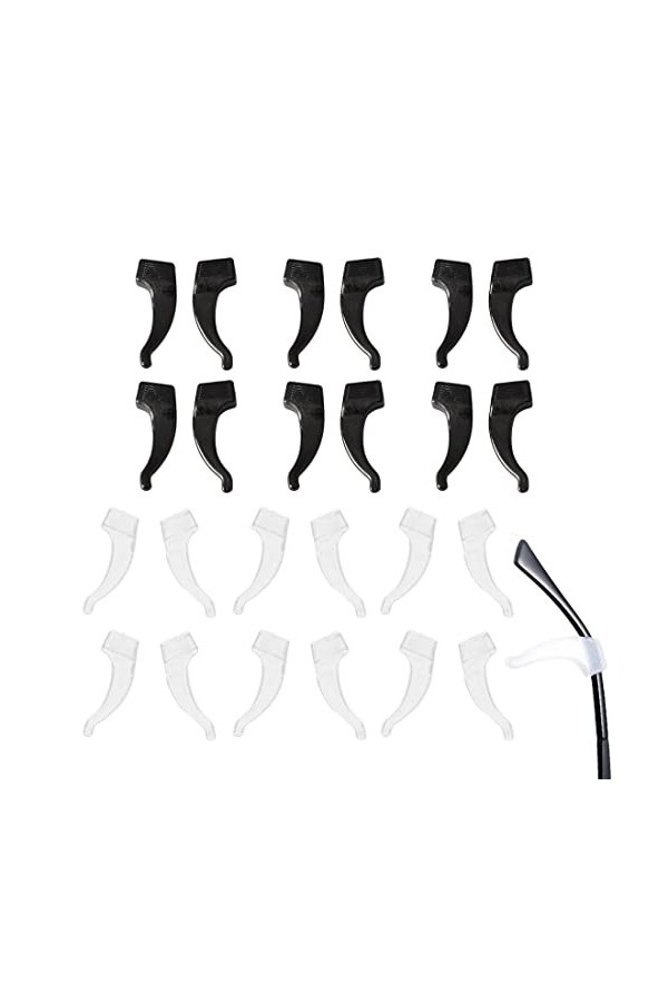 12 paires de crochets universels en silicone, embouts de branches antidérapants et support pour lunettes de vue, lunettes de 