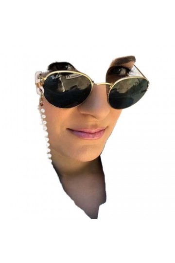 IYOU Chic Pearl Sangle de lunettes de soleil dorée anti-perte pour femme et fille