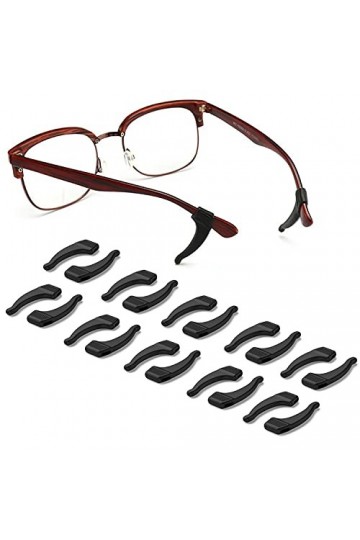 OPUGIT Lot de 10 paires de crochets doreille antidérapants en silicone pour lunettes de soleil, Noir , Small