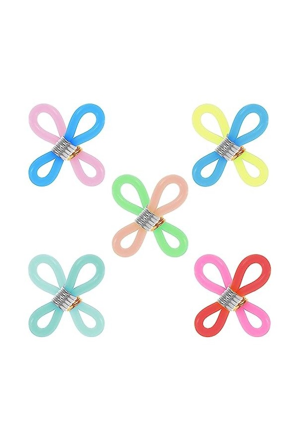 Lurrose 40 Pièces Extrémités De La Chaîne De Lunettes De Soleil Boucle De Chaîne De Lunettes De Sport Porte-lunettes En Silic