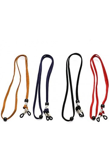 GIVBRO Lot de 4 cordons de lunettes en cuir pour homme, femme, garçon, fille