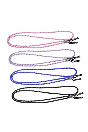 Healeved 4 Pièces Violet Lunettes De Soleil Lunettes Courroie De Cou Lunettes De Soleil Noir Lunettes Cordon De Retenue Lunet