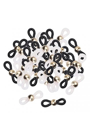 Qianly Embouts de Chaîne de Lunettes Support de Boucle de Chaîne de Lunettes prises de Lunettes En Silicone, 50 Pièces, 1