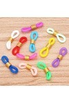 Qianly Embouts de Chaîne de Lunettes Support de Boucle de Chaîne de Lunettes prises de Lunettes En Silicone, 50 Pièces, Coule