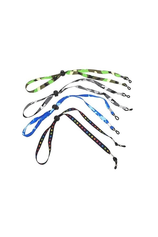 Uonlytech 4 Pièces Cordon De Lunettes Lanière Portables Lunettes De Soleil De Sport Sangle De Lunettes Réglable Corde De Lune