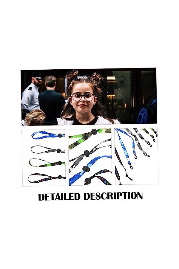 Uonlytech 4 Pièces Cordon De Lunettes Lanière Portables Lunettes De Soleil De Sport Sangle De Lunettes Réglable Corde De Lune