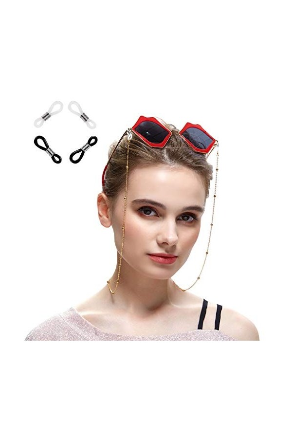 Jixin4you Unisexe Chaîne à Lunettes Porte-lunettes Fantaisie Argenté