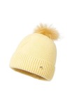 Comhats Bonnet dhiver en tricot pour femme avec pompon en fausse fourrure, 92203_Gris, taille unique