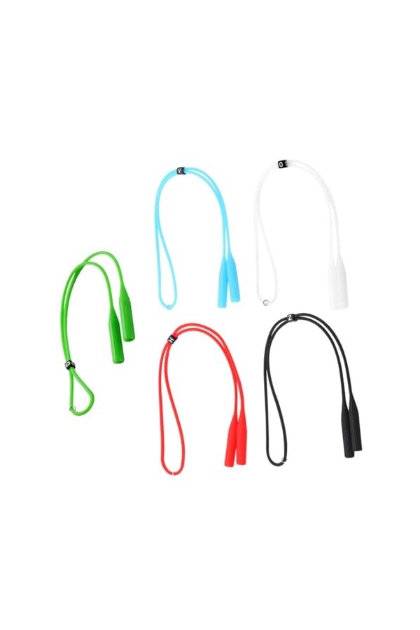 Uonlytech 5 Pièces Silicone Lunettes Sangle Porte-Lunettes Chaîne Lunettes De Retenue Sangle Lunettes Sangle Lunettes De Sole