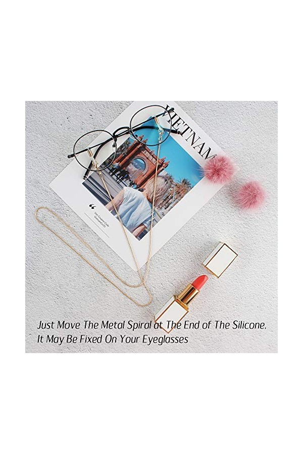 Heqishun Chaîne de Lunettes 3Pcs Cordons Lunettes de Soleil Porte-lunettes Cordes Fil Lunettes pour Femmes Hommes Sangle de L