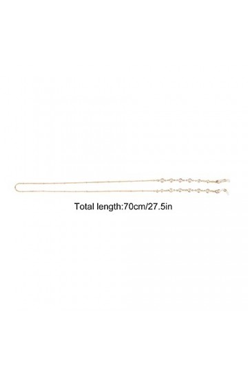 Zeayebsr Cordon de lunettes,2 pcs Chaîne de lunettes pour femmes avec perles en cristal métallique,sangle de retenue de lunet