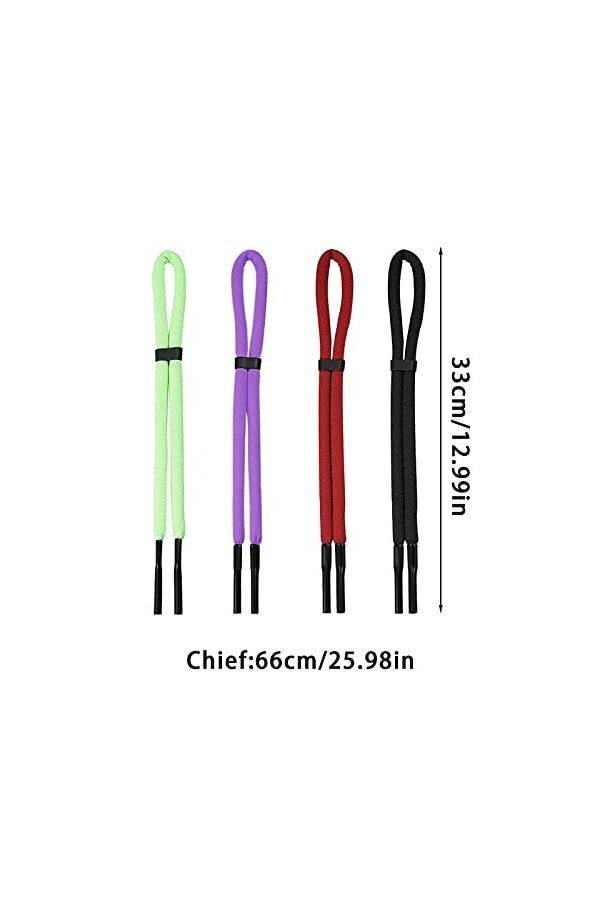 DINGFENG Cordon Lunettes, 4 Pièces Nylon Chaine Lunettes Femme, Lunettes Chaîne Lanière, Cordon Lunettes Sport, Sangle de Lun