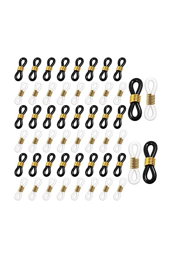 Boucles En Caoutchouc Pour Lunettes 100 Pièces Extrémités Du Cordon à Lunettes Boucle De Support De Cordon De Lunettes 5x20mm