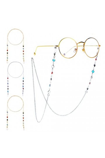 Chaîne de Lunettes Élégant Retenue de Lunettes Coloré Perle Chaîne de Lunettes de Soleil Femme Sangle de Collier de Lunettes 
