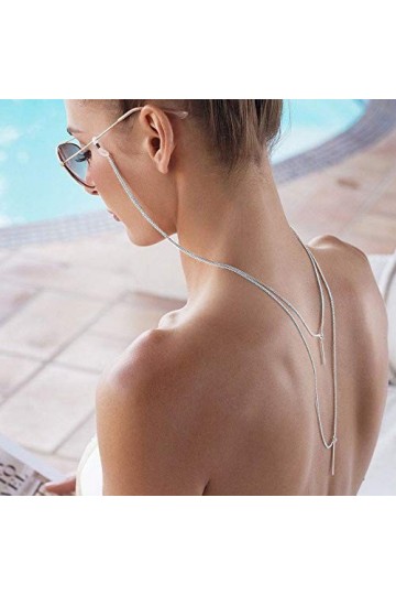 Yienate - Chaîne de lunettes de style bohémien avec pendentif en alliage - Antidérapante - Accessoire tendance pour lunettes 