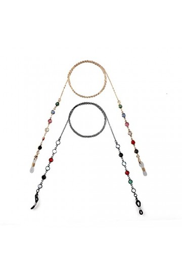 Zeayebsr 2 Pièces Chaînes de Lunettes Support de Sangle de Lunettes Perle Sangle de Collier de Lunettes Chaîne de Lunettes po